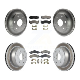 Front Rear Coat Brake Rotors Ceramic Pad Kit For Chevrolet Silverado 1500 GMC XL