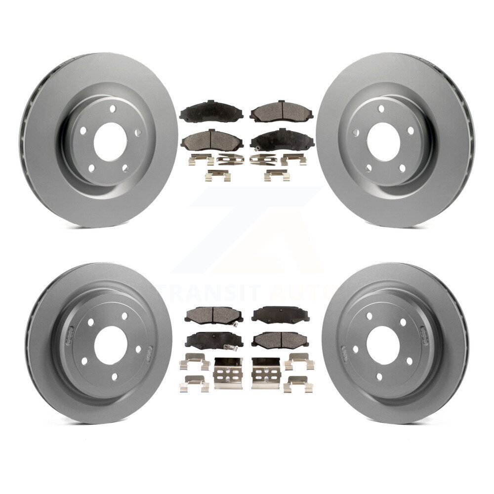 Front Rear Coat Brake Rotors Ceramic Pad Kit For Chevrolet Corvette Cadillac XLR