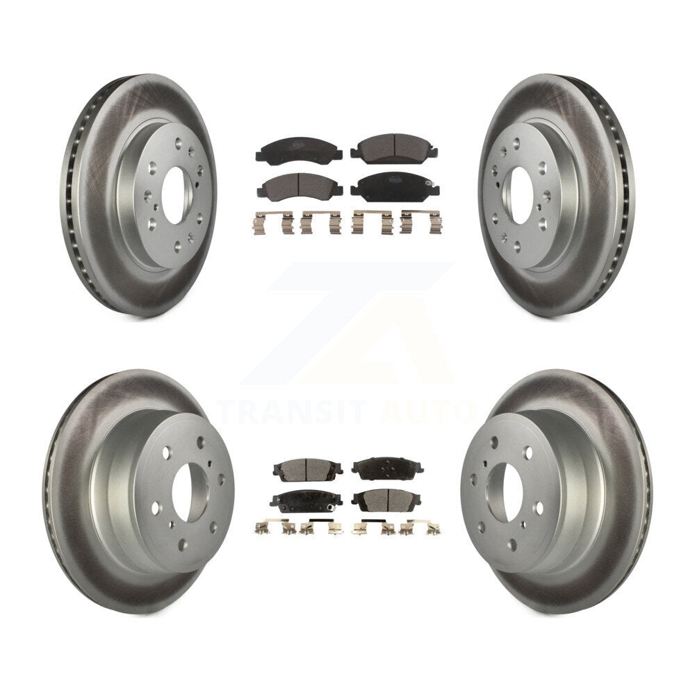 Front Rear Coat Brake Rotors Ceramic Pad Kit For Chevrolet Silverado 1500 GMC XL