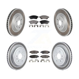 Front Rear Coated Disc Brake Rotors & Ceramic Pad Kit For Cadillac SRX Saab 9-4X