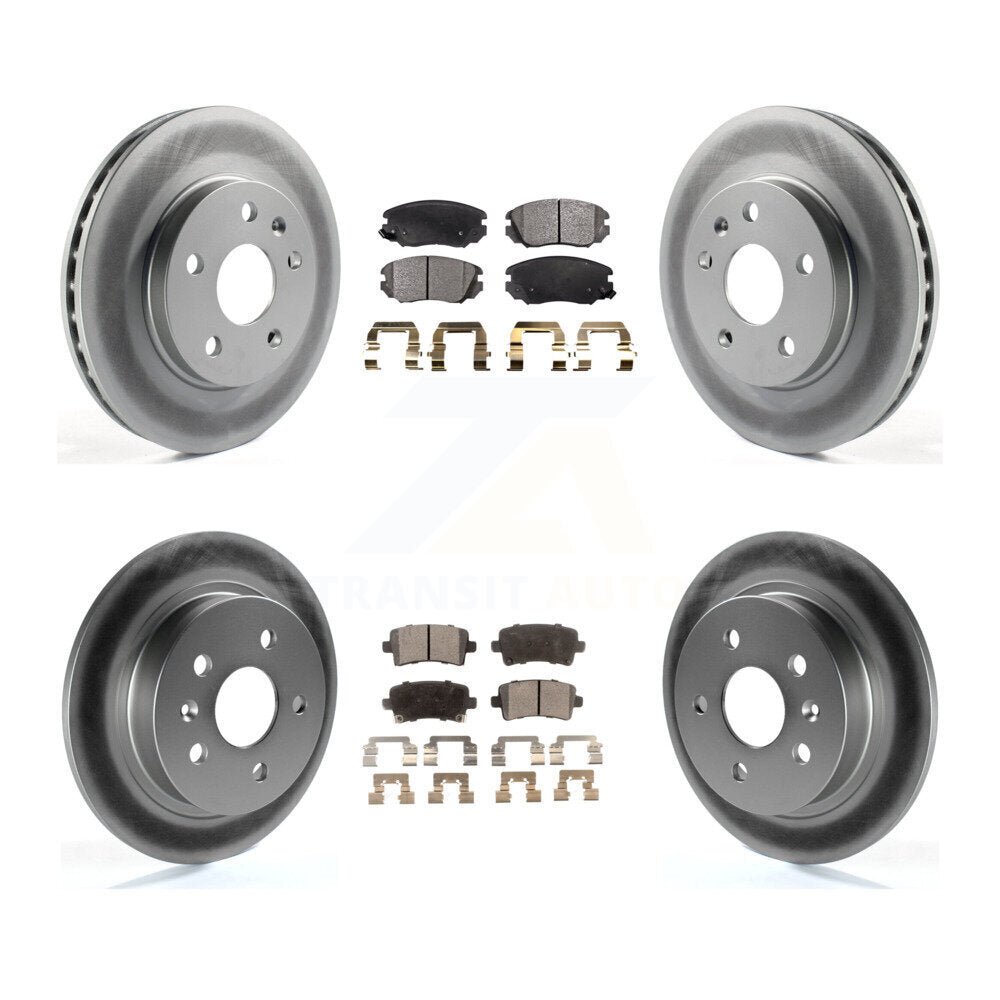 Front Rear Coated Disc Brake Rotors Ceramic Pad Kit For Chevrolet Malibu Limited