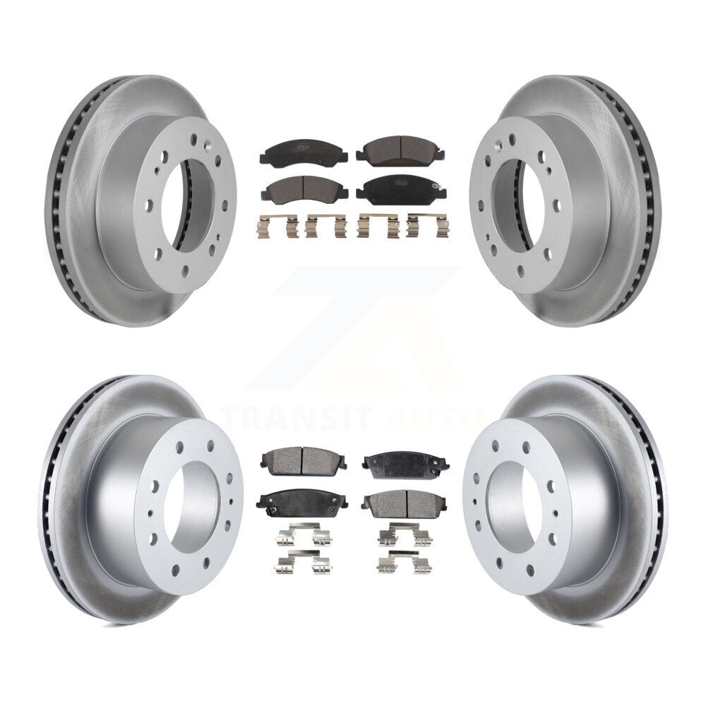 Front Rear Coat Brake Rotors Ceramic Pad Kit For Chevrolet Silverado 1500 Hybrid