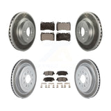 Front Rear Coated Disc Brake Rotors And Ceramic Pads Kit For Cadillac ATS