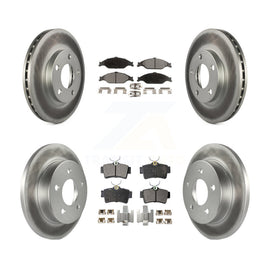 Front Rear Coated Disc Brake Rotors And Ceramic Pads Kit For Ford Mustang