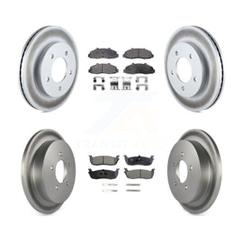 Front Rear Coated Disc Brake Rotor & Ceramic Pad Kit For Ford F-150 Heritage 4WD