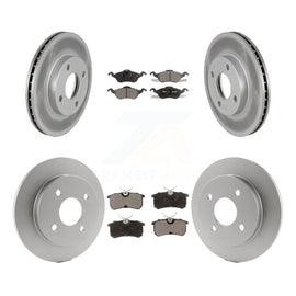 Front Rear Coated Disc Brake Rotors And Ceramic Pads Kit For Ford Focus