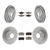 Front Rear Coated Disc Brake Rotors And Ceramic Pads Kit For Ford Focus