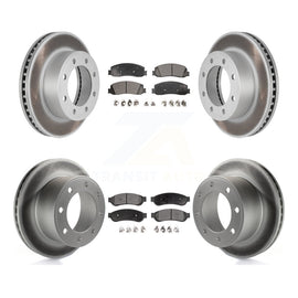 Front Rear Coat Brake Rotors Ceramic Pad Kit For Ford F-250 Super Duty F-350 4WD