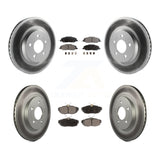 Front Rear Coated Disc Brake Rotors And Ceramic Pads Kit For Ford Mustang