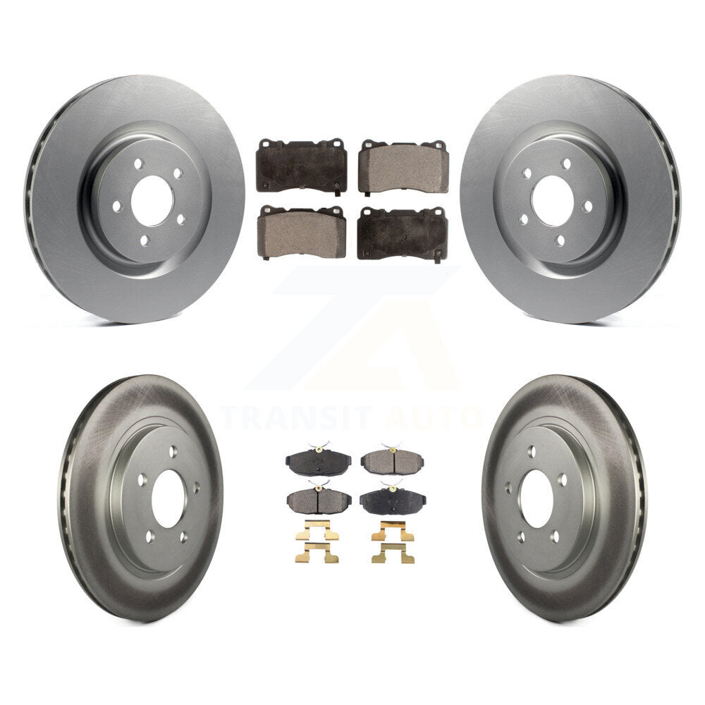 Front Rear Coated Disc Brake Rotors And Ceramic Pads Kit For Ford Mustang