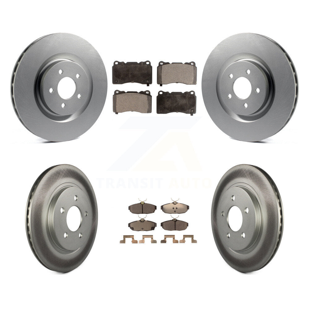 Front Rear Coated Disc Brake Rotors And Ceramic Pads Kit For Ford Mustang