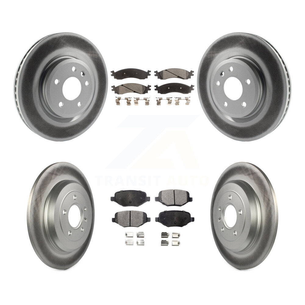 [Front+Rear] 2010-2012 Ford Taurus SHO Premium Coated Rotors & Ceramic Pads Brake Kit For Max Braking