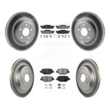 Front Rear Coated Brake Rotors Ceramic Pad Kit For Ford Explorer Taurus Flex MKT