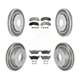 Front Rear Coated Brake Rotor & Ceramic Pad Kit For Ford F-150 With 7 Lug Wheels