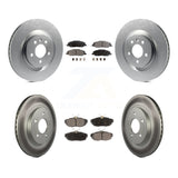 Front Rear Coated Disc Brake Rotors And Ceramic Pads Kit For Ford Mustang