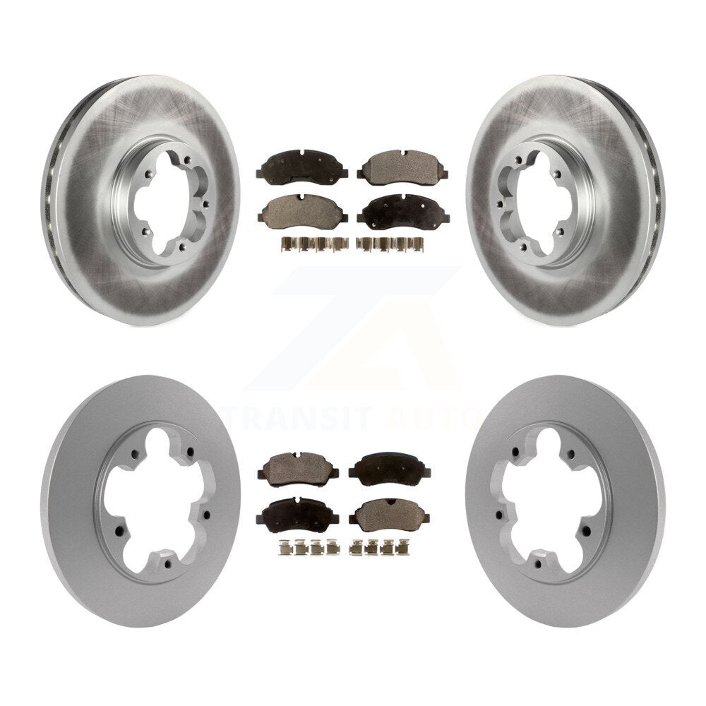 Front Rear Coated Brake Rotor & Ceramic Pad Kit For Ford Transit-250 Transit-350