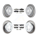 Front Rear Coated Disc Brake Rotors And Ceramic Pads Kit For Jeep Wrangler TJ