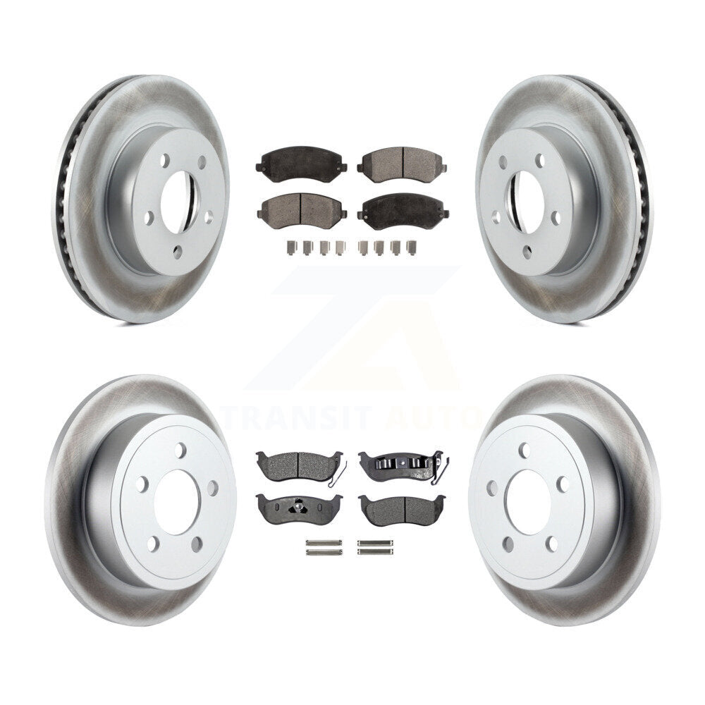 [Front+Rear] 2003-2007 Jeep Liberty Premium Coated Rotors & Ceramic Pads Brake Kit For Max Braking