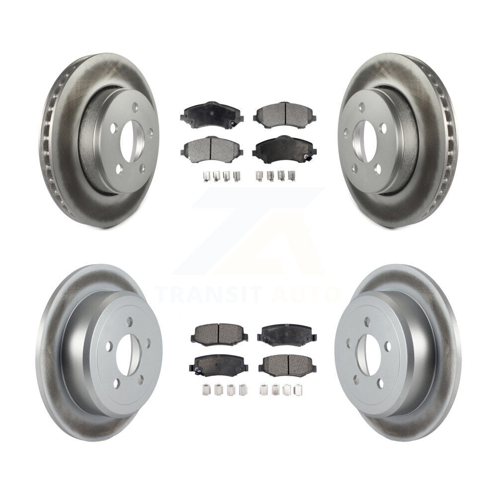 Front Rear Coated Disc Brake Rotors Ceramic Pad Kit For Jeep Liberty Dodge Nitro