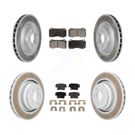 Front Rear Coated Disc Brake Rotors And Ceramic Pads Kit For Dodge Charger