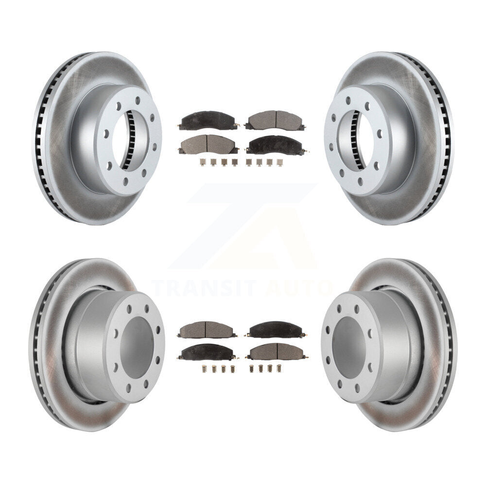 Front Rear Coated Disc Brake Rotors Ceramic Pad Kit For Ram 2500 3500 1500 Dodge