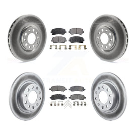 [Front+Rear] 2013-2016 Dodge Dart Premium Coated Rotors & Ceramic Pads Brake Kit For Max Braking