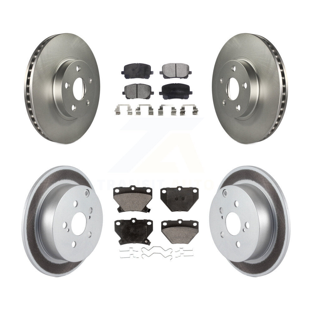 Front Rear Coated Brake Rotors Ceramic Pad Kit For Toyota Corolla Matrix Pontiac