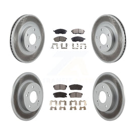 Front Rear Coat Disc Brake Rotors Ceramic Pad Kit For Nissan Maxima Infiniti I35