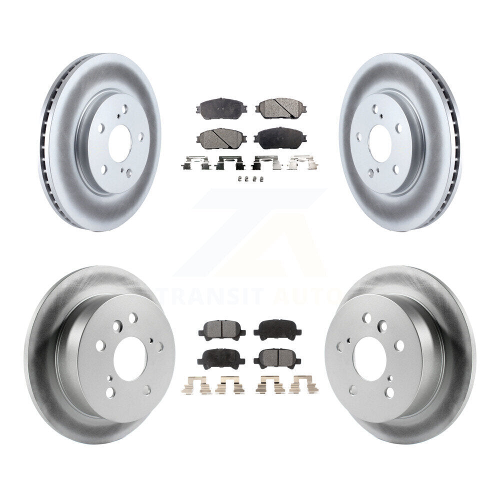 Front Rear Coat Disc Brake Rotors Ceramic Pad Kit For Toyota Camry Avalon Solara