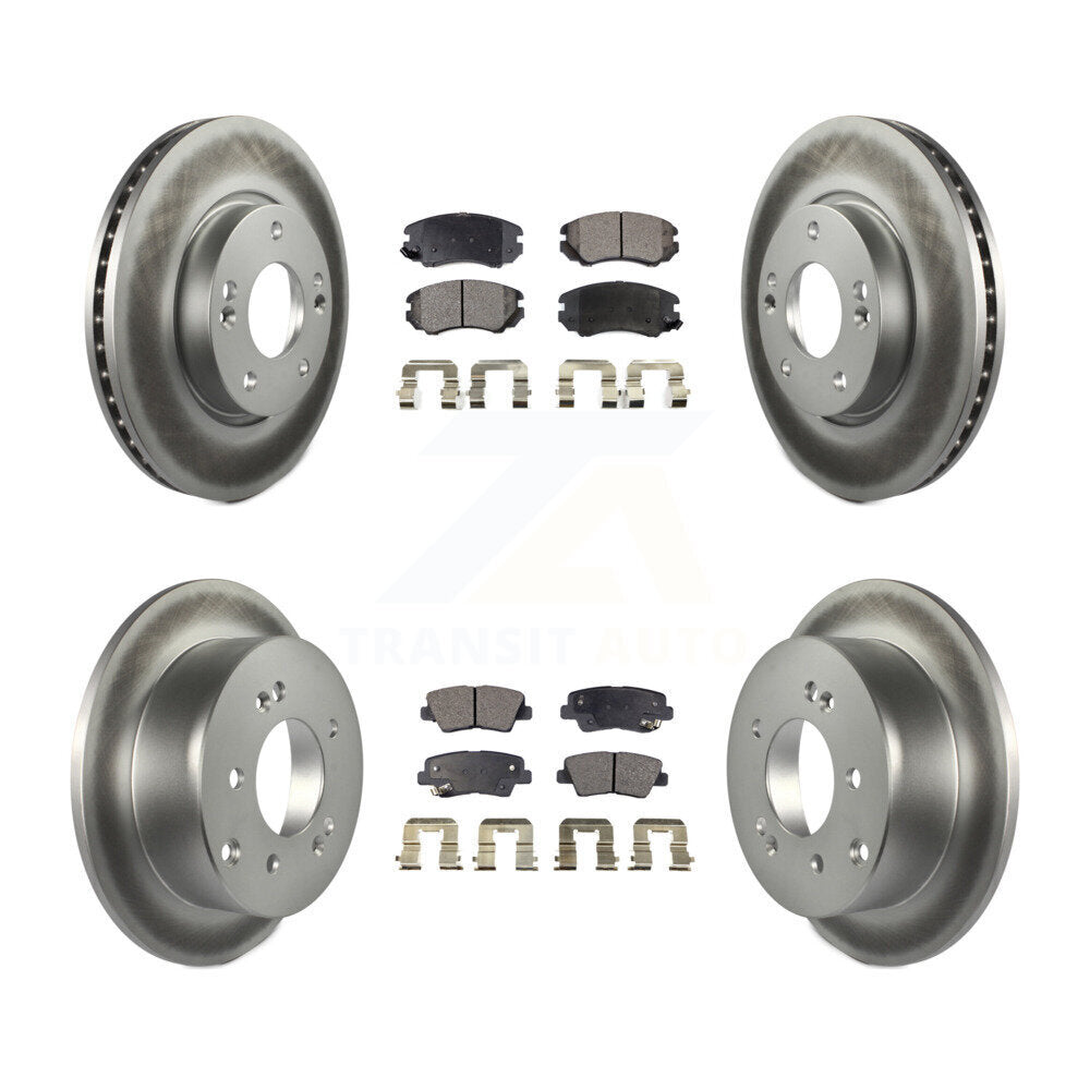 [Front+Rear] 2012-2013 Kia Soul Premium Coated Rotors & Ceramic Pads Brake Kit For Max Braking