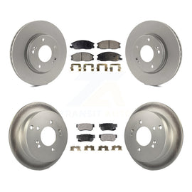 Front Rear Coated Disc Brake Rotors And Ceramic Pads Kit For Hyundai Santa Fe