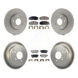 Front Rear Coated Disc Brake Rotors And Ceramic Pads Kit For Hyundai Santa Fe