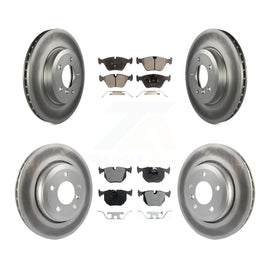 Front Rear Coated Disc Brake Rotors And Ceramic Pad Kit For BMW 330Ci 330i 330xi