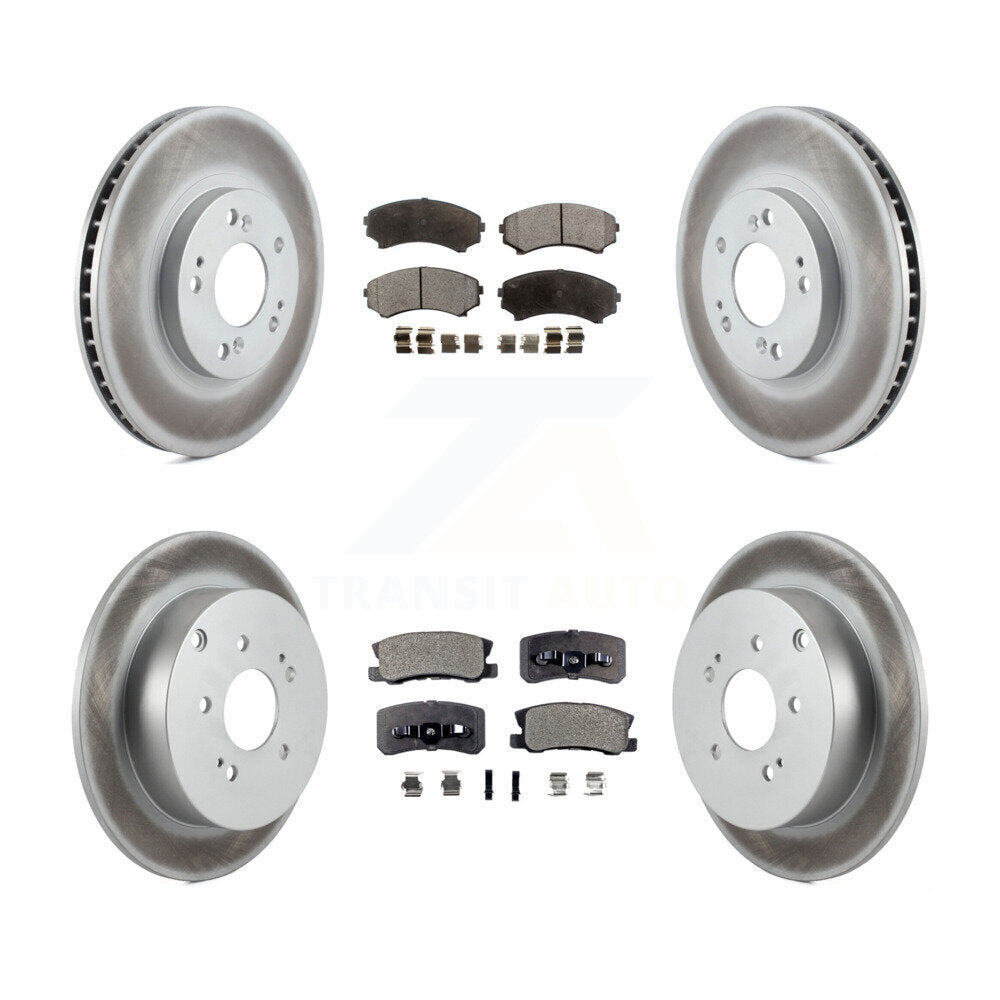 Front Rear Coated Disc Brake Rotors And Ceramic Pads Kit For Mitsubishi Endeavor