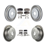 Front Rear Coated Brake Rotors Ceramic Pad Kit For Lexus Toyota Highlander RX350