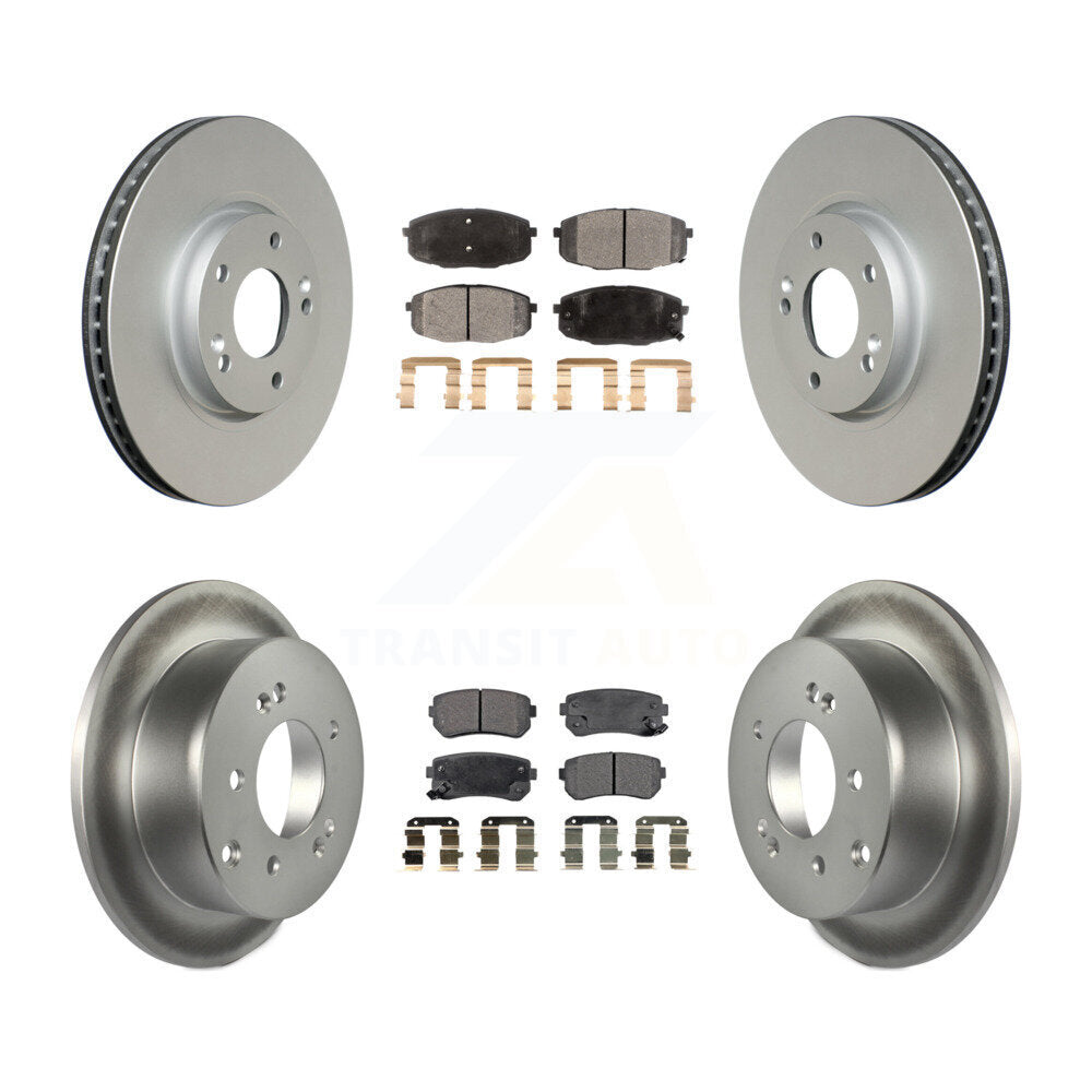 Front Rear Coated Disc Brake Rotor And Ceramic Pad Kit For Kia Forte Koup Forte5