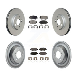 Front Rear Coated Disc Brake Rotors And Ceramic Pads Kit For Kia Rondo