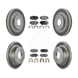 Front Rear Coated Disc Brake Rotor Ceramic Pad Kit For Hyundai Sonata Kia Optima