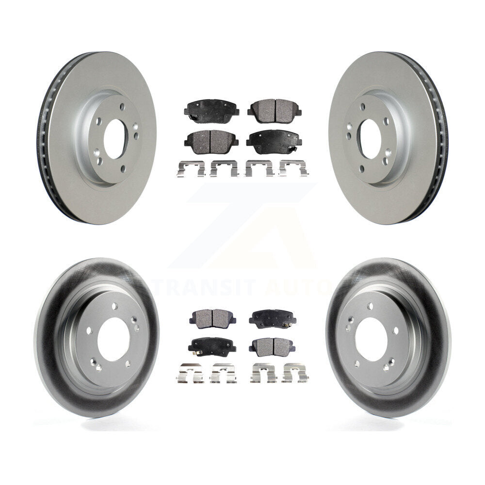 Front Rear Coated Disc Brake Rotors And Ceramic Pads Kit For Kia Optima