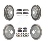 Front Rear Coated Disc Brake Rotors And Ceramic Pads Kit For Toyota RAV4