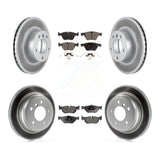 Front Rear Coated Disc Brake Rotors And Ceramic Pad Kit For BMW 328i 328xi 325xi