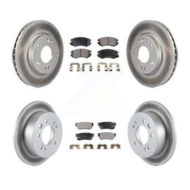Front Rear Coated Disc Brake Rotors And Ceramic Pads Kit For Hyundai Elantra