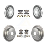 Front Rear Coated Disc Brake Rotors And Ceramic Pad Kit For Honda CR-V Acura RDX