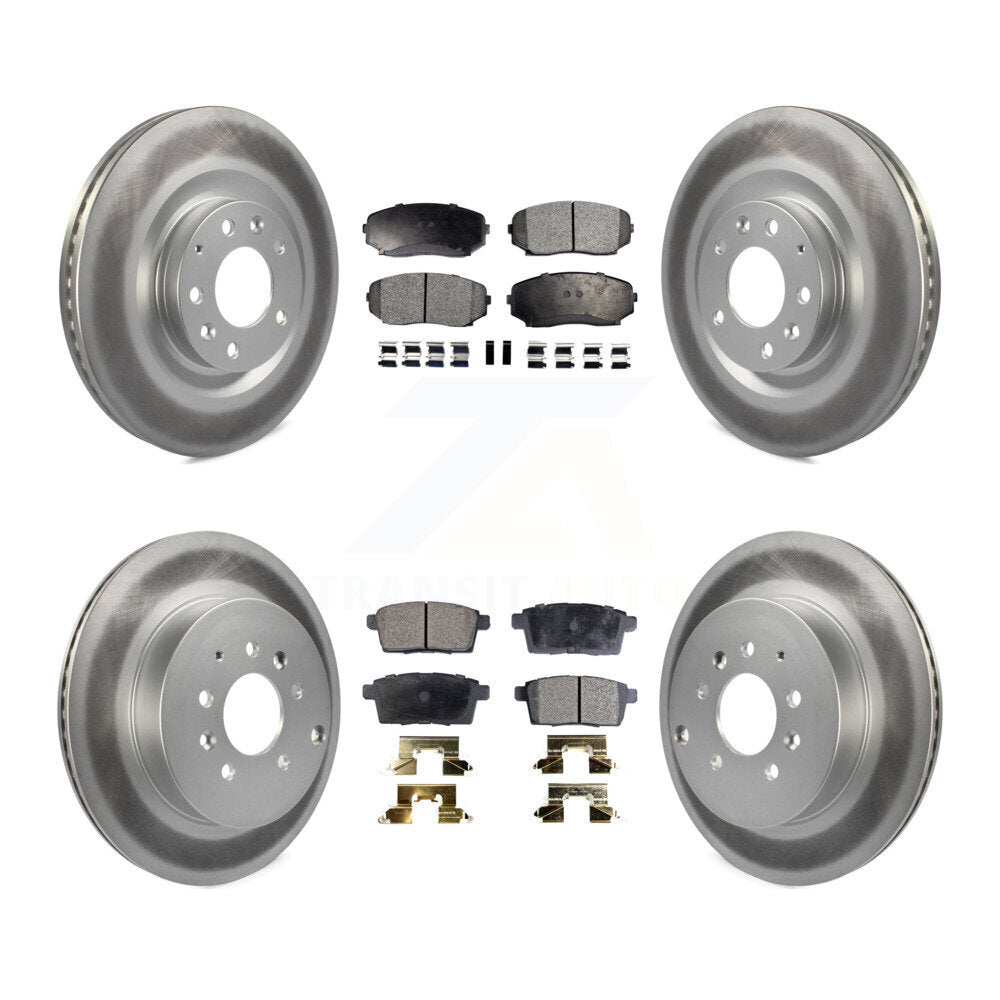 [Front+Rear] 2007-2015 Mazda CX-9 Premium Coated Rotors & Ceramic Pads Brake Kit For Max Braking