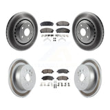 [Front+Rear] 2008-2013 Toyota Highlander Premium Coated Rotors & Ceramic Pads Brake Kit For Max Braking
