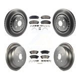 Front Rear Coated Brake Rotor Ceramic Pad Kit For Toyota Highlander Sienna Lexus