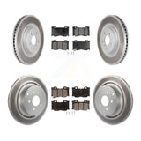 Front Rear Coated Brake Rotors Ceramic Pad Kit For INFINITI Q50 M37 Q60 Q70 Q70L