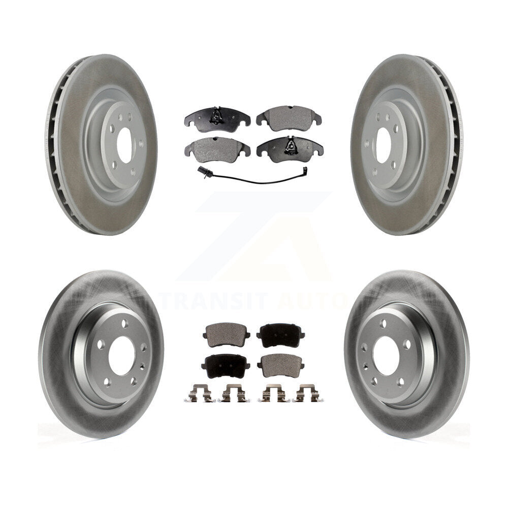 Front Rear Coated Disc Brake Rotors And Ceramic Pads Kit For Audi Q5