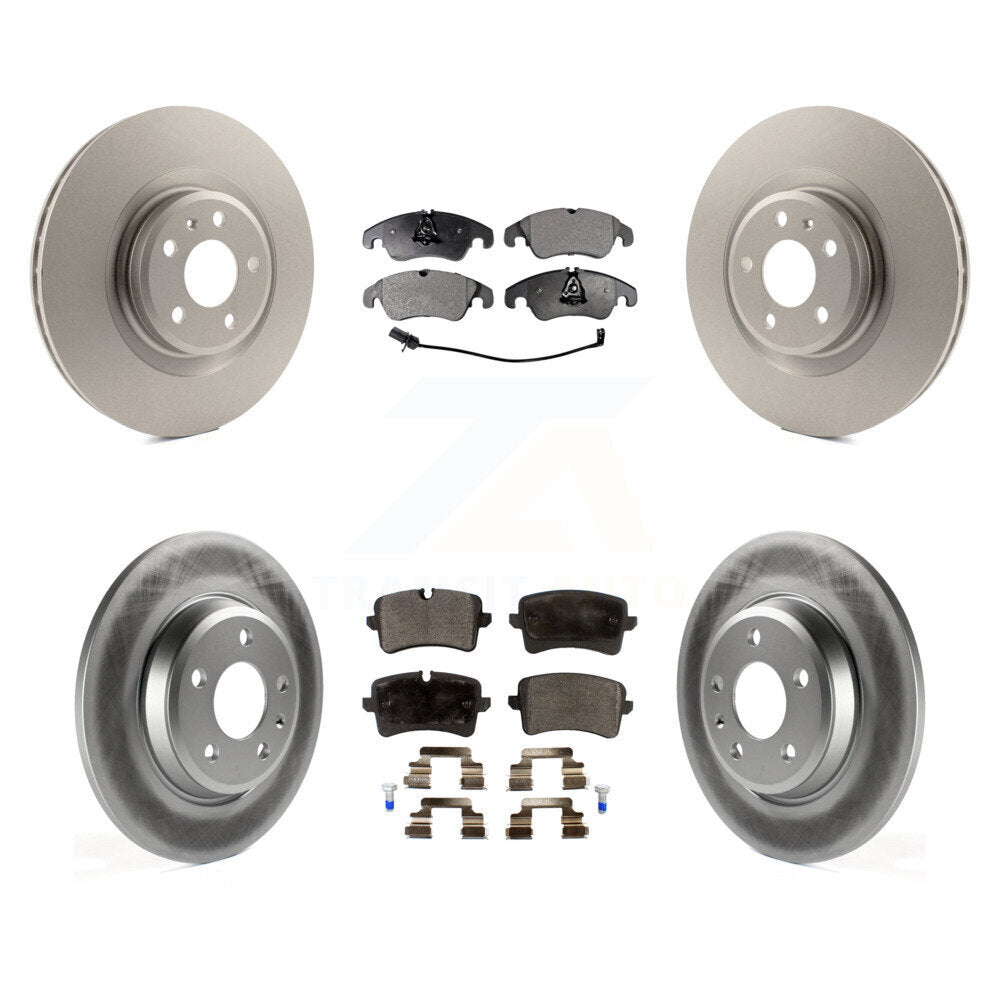 Front Rear Coated Disc Brake Rotors And Ceramic Pads Kit For Audi A6