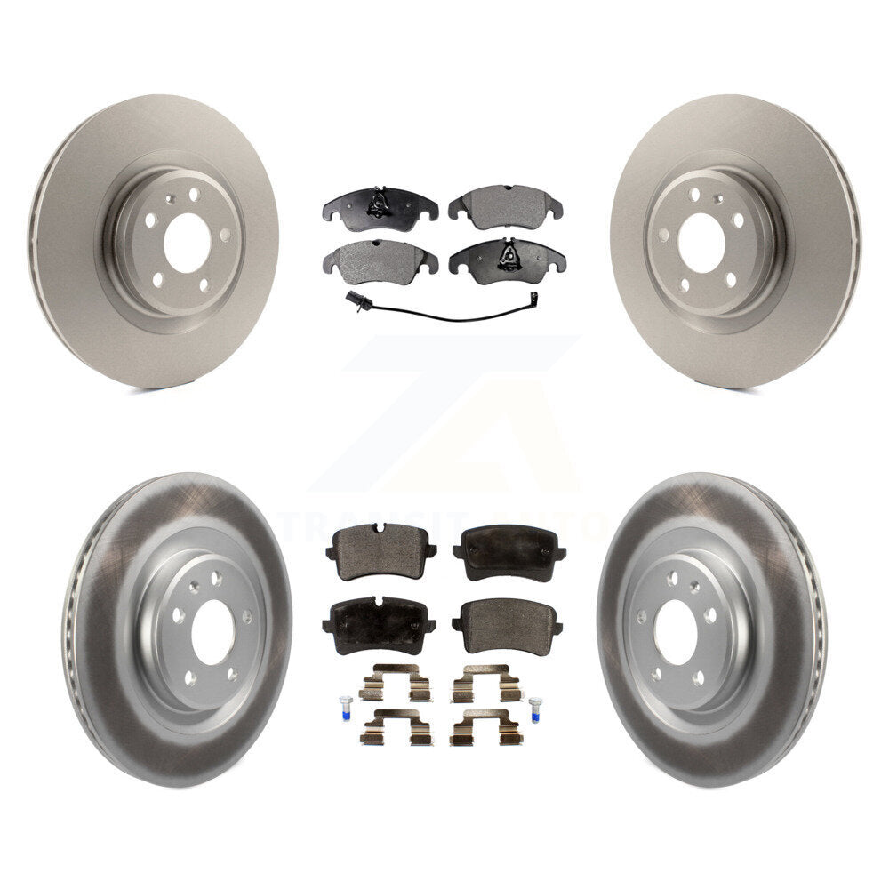 Front Rear Coated Disc Brake Rotors And Ceramic Pads Kit For Audi A6 Quattro A7